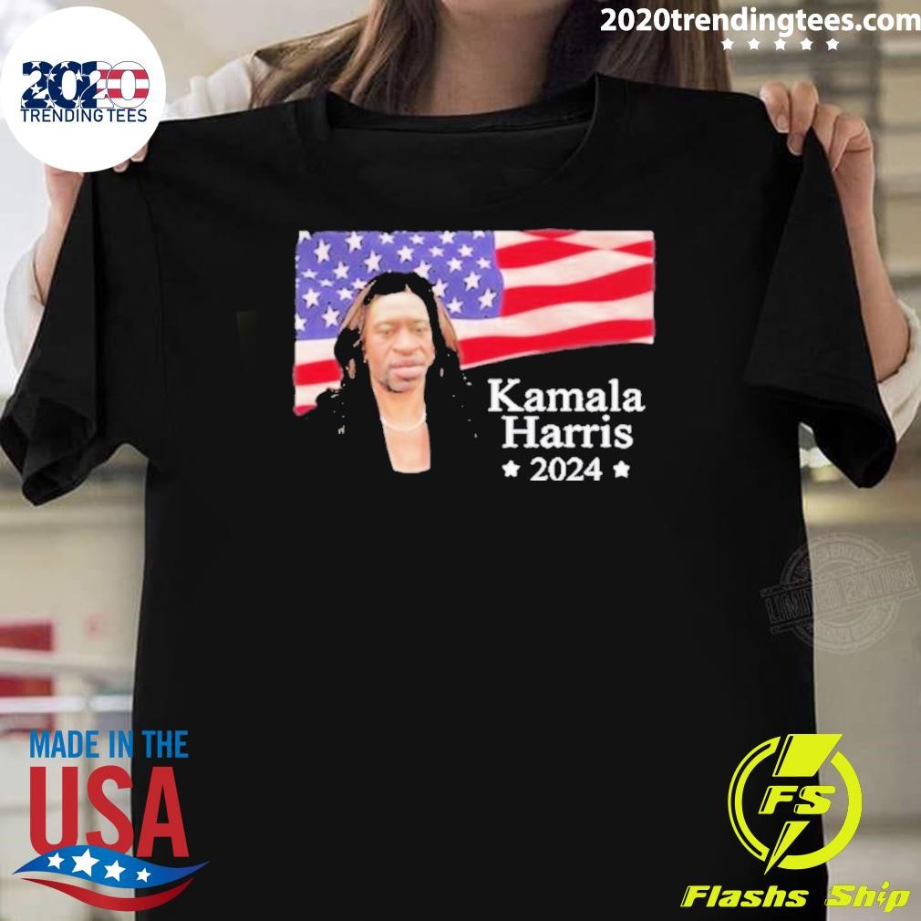 Premium Fleccas Talks Wearing George Floyd Kamala Harris 2024 T-shirt