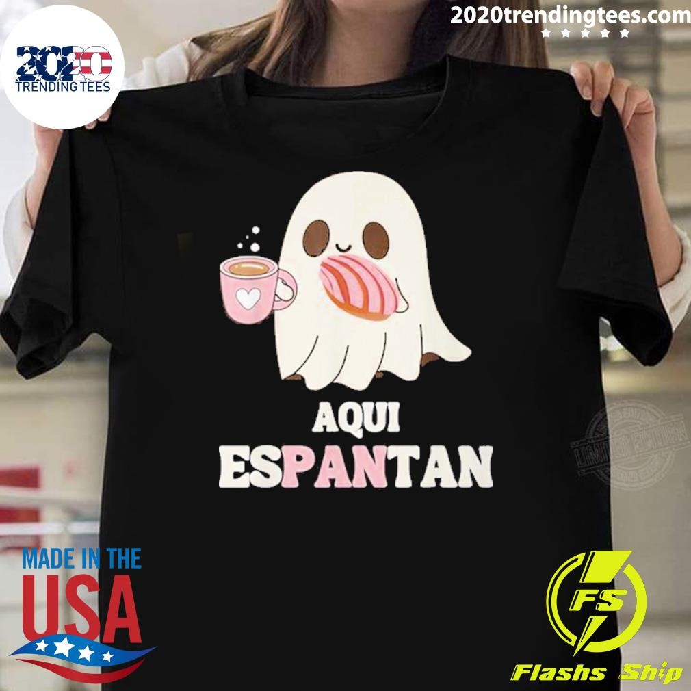 Premium Ghost Aqui Espantan Halloween 2024 T-Shirt