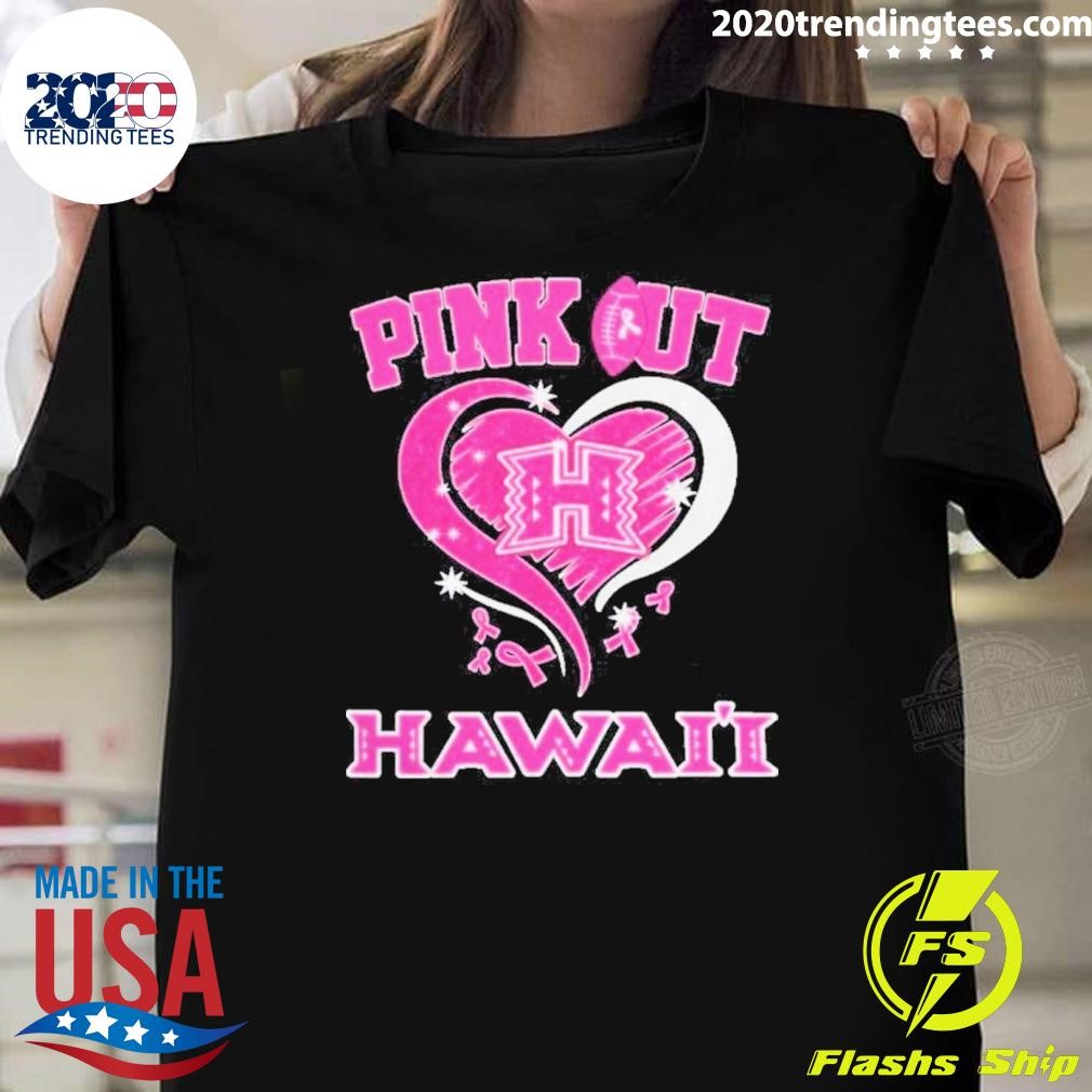 Premium Hawai’i Rainbow Warriors Out Ncaa Pink Ribbon 2024 T-shirt