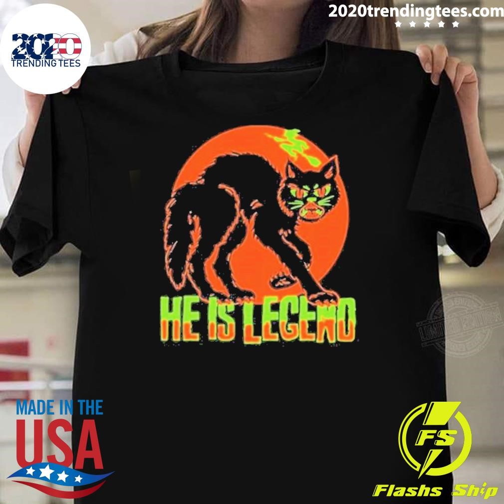 Premium He Is Legend Spooky Cat 2024 T-shirt