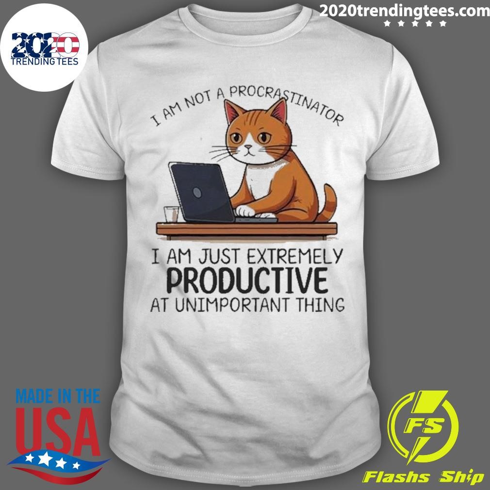 Premium I’m Not Procrastinating I’m Just Extremely Productive Cat Mom 2024 T-shirt