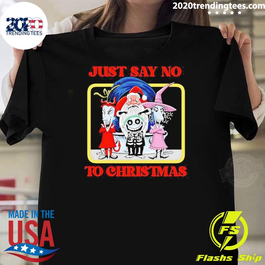 Premium Just Say No To Christmas Cartoon 2024 T-shirt