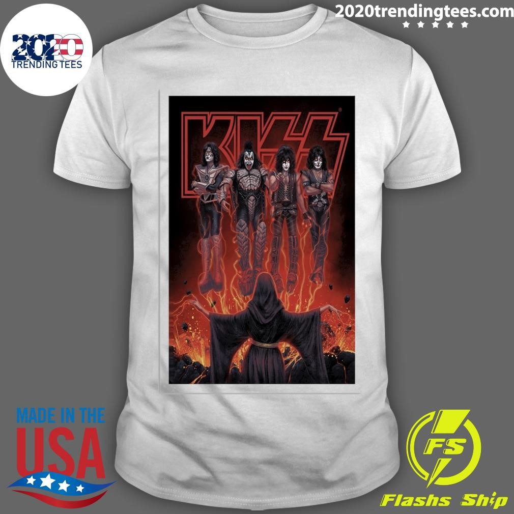 Premium KISS Limited Edition Conjuring Flames Halloween T-Shirt