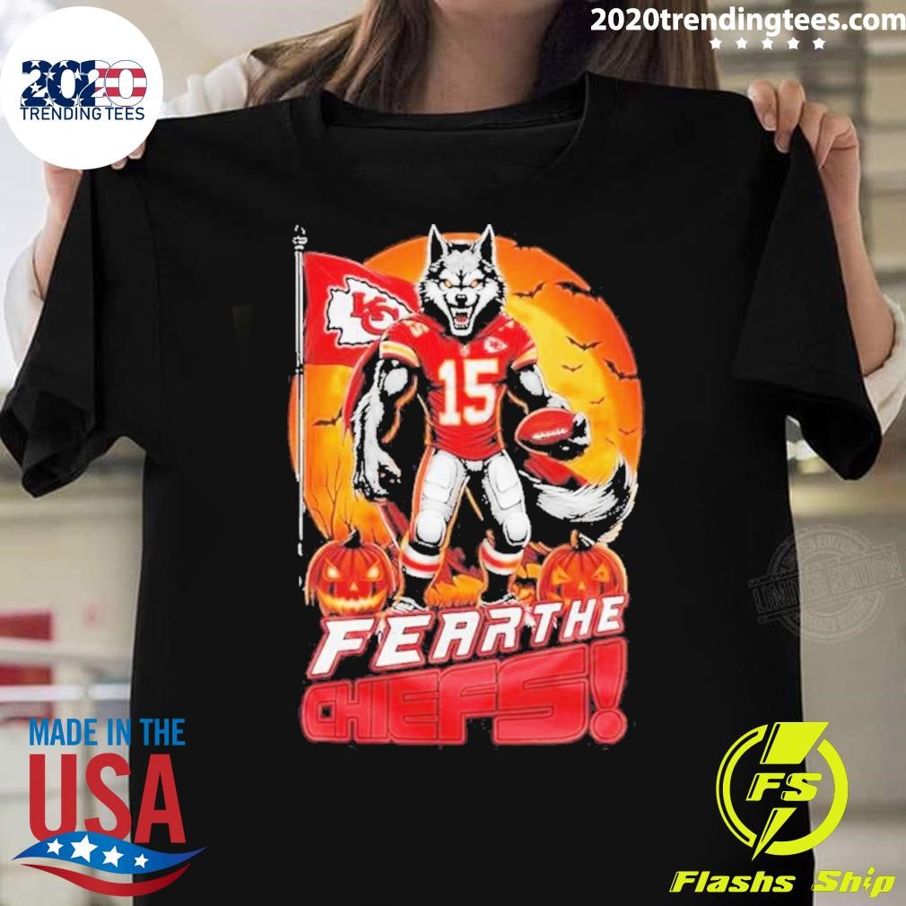 Premium Kansas City Chiefs Fear The Chiefs KC Wolf Halloween T-Shirt