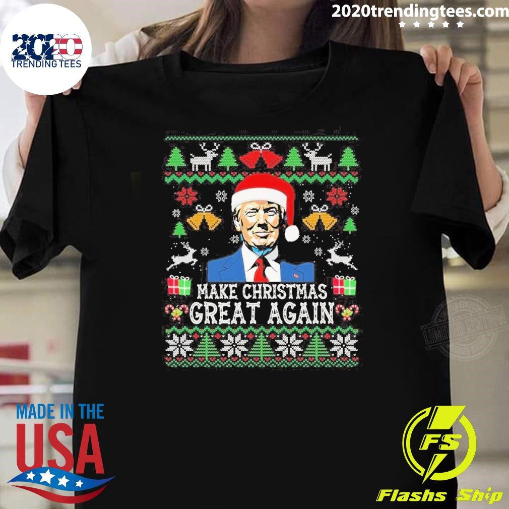 Premium Make Christmas Great Again Santa Trump Ugly Christmas 2024 T-shirt