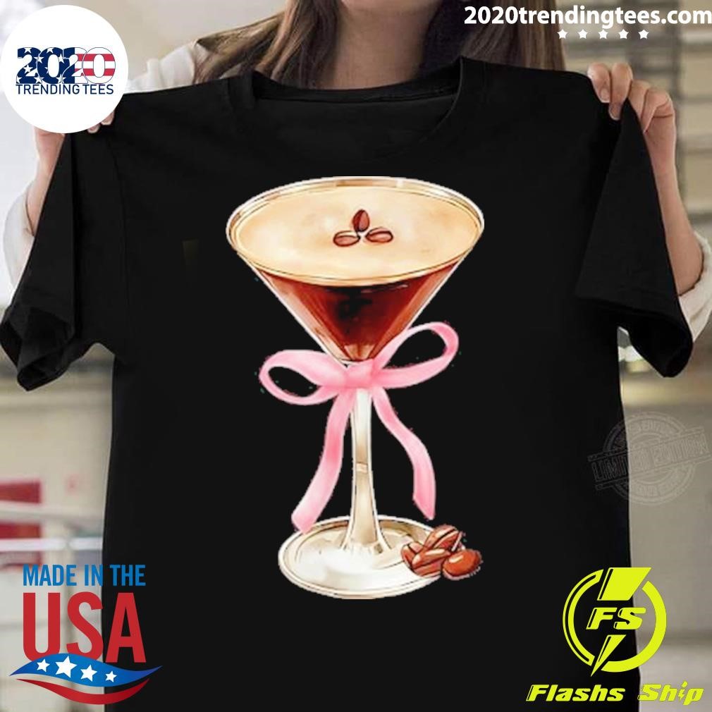 Premium Martini Pink Bow Graphic 2024 T-shirt