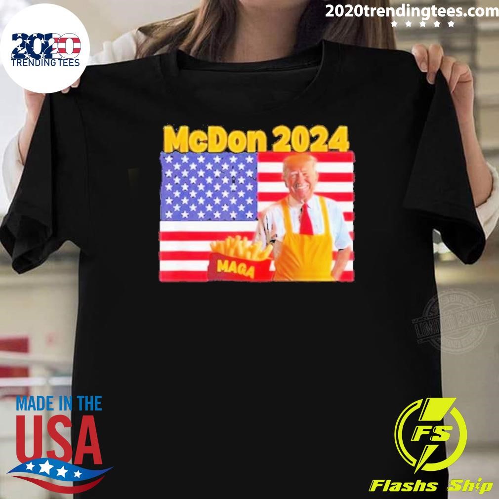 Premium Mcdon 2024 Trump French Fry Maga Flag Usa T-shirt