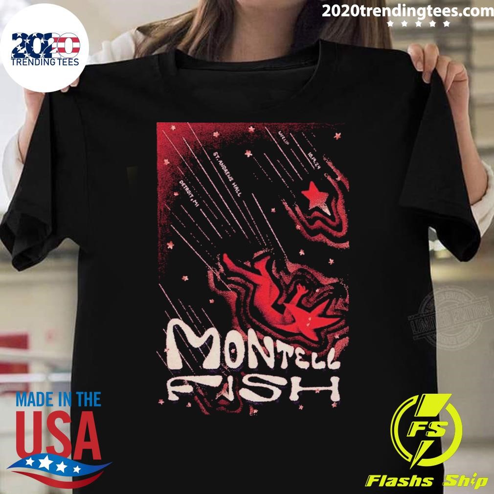 Premium Montell Fish October 19 2024 Detroit MI Poster T-shirt