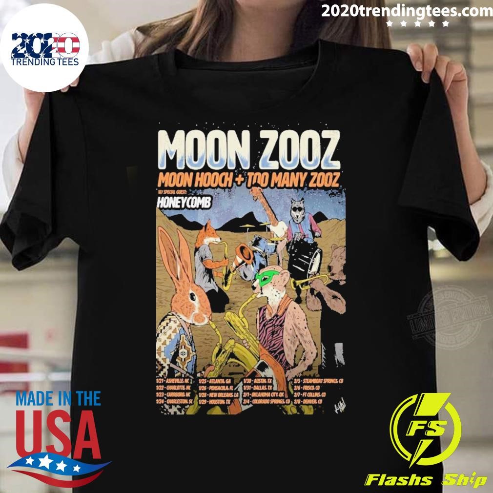 Premium Moon Zooz Moon Hooch And Too Many Zooz Honeycomb Tour 2025 Poster T-shirt