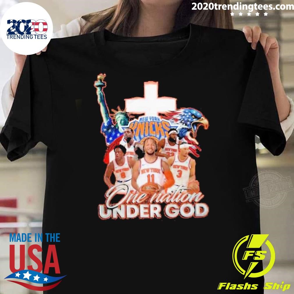 Premium New York Knicks One Nation Under God Nba 2024 T-shirt