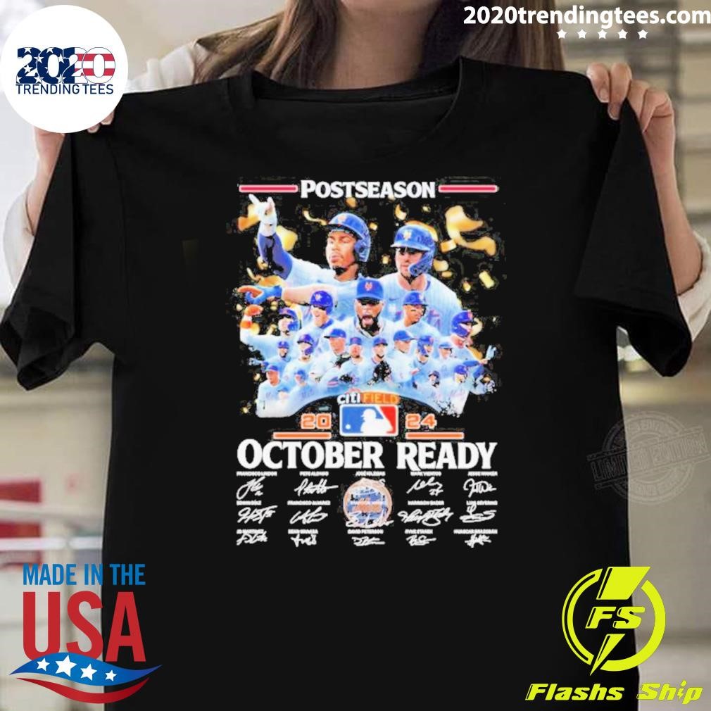 Premium New York Mets Postseason Citi Field 2024 October Ready Signatures T-shirt