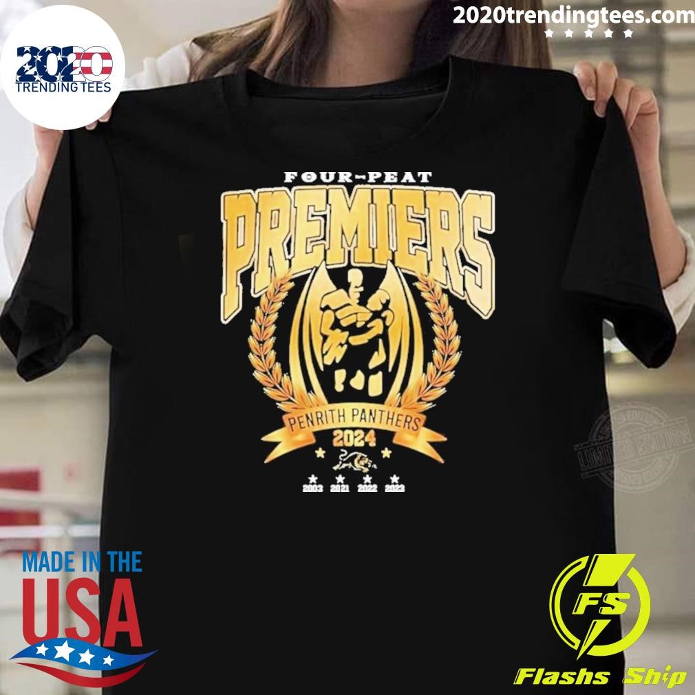 Premium Panthers Four-Peat Premiers Penrith 2024 T-shirt