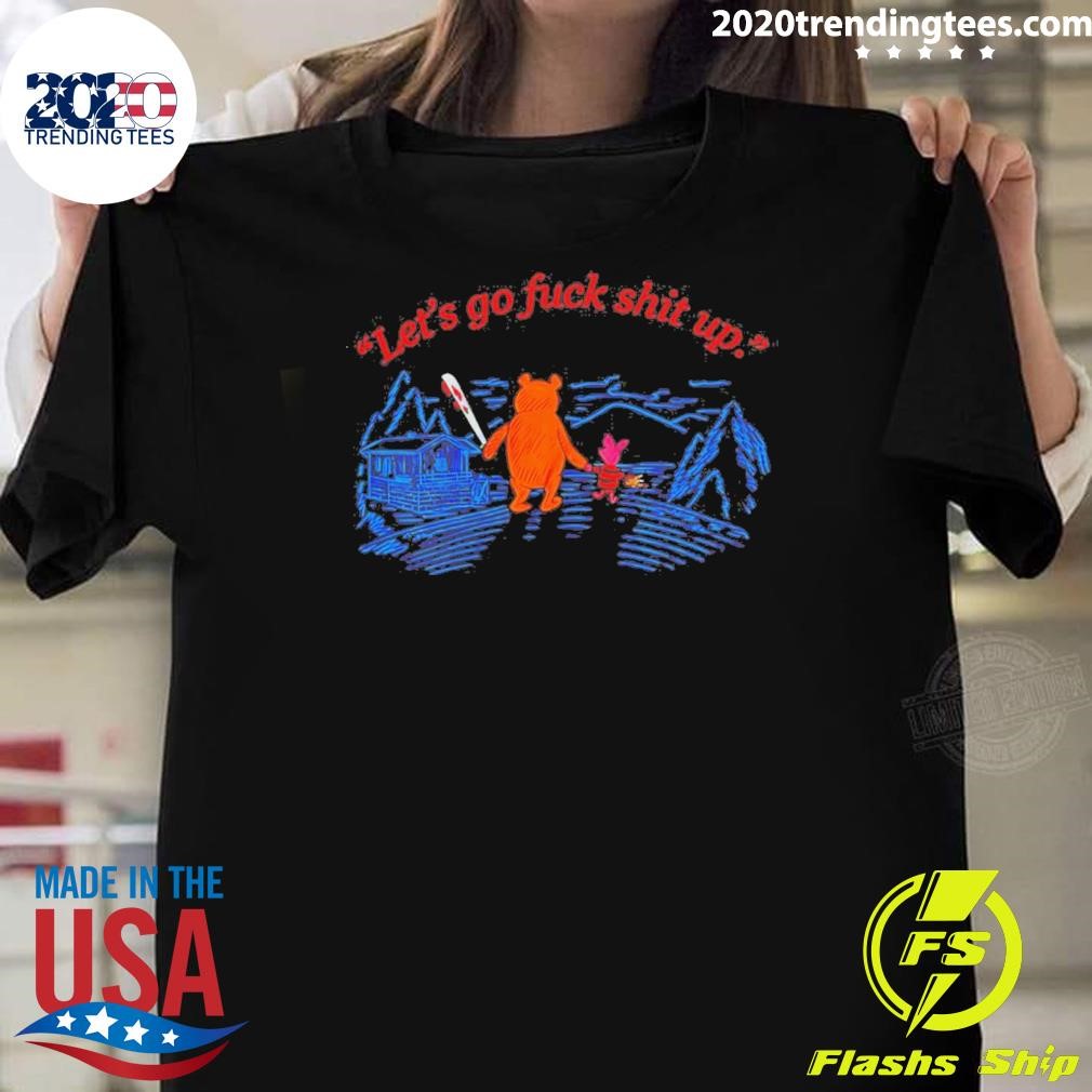 Premium Pooh And Piglet Let’s Go Fuck Shit Up Halloween 2024 T-shirt