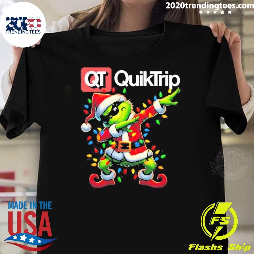 Premium Santa Grinch Dabbing QuikTrip Merry Christmas 2024 Light T-shirt