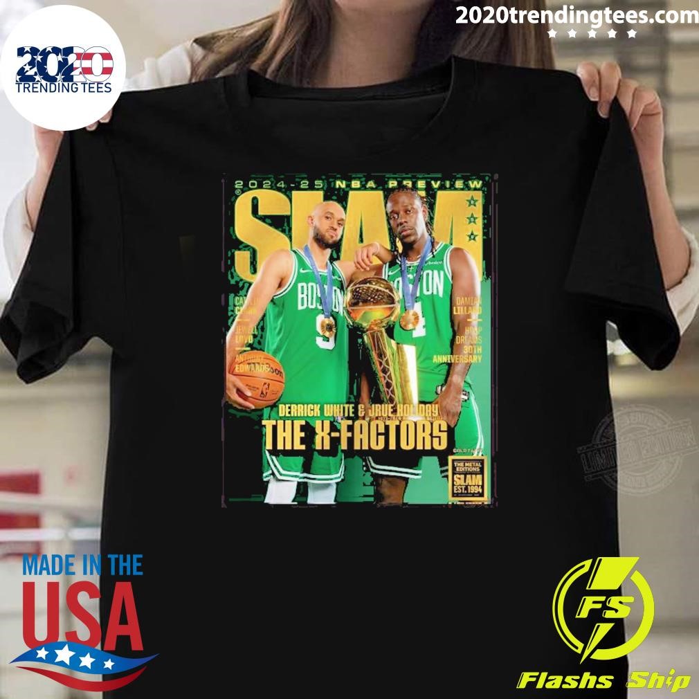 Premium Slam 2024-2025 Nba Preview Derrick White & Jrue Holiday The X-factors Poster T-shirt