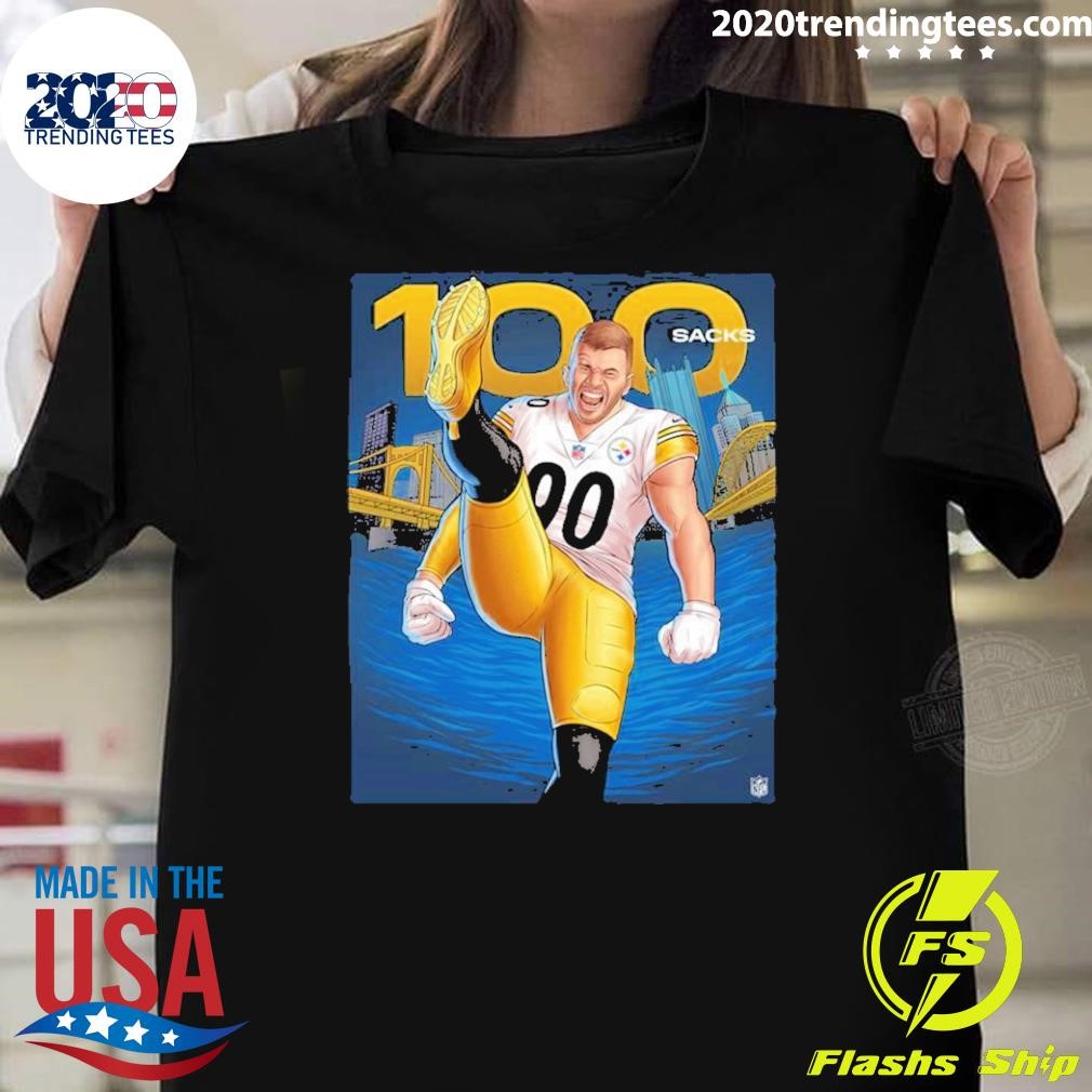 Premium Tj Watt Pittsburgh Steelers 100 Sacks 2024 T-shirt