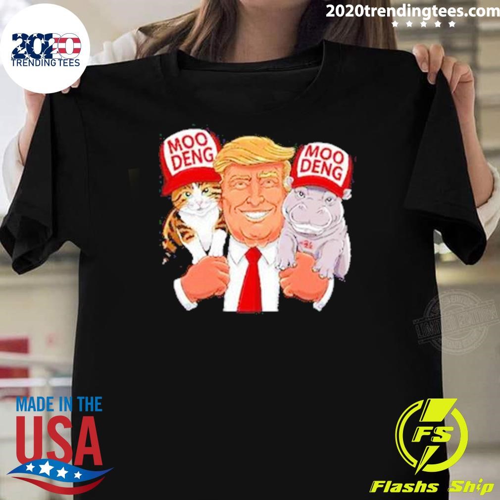 Premium Trump Rally For President 2024 Moo Deng And Cat T-Shirt