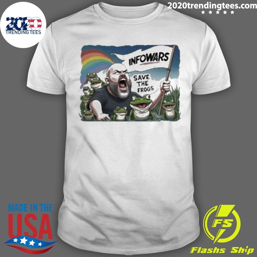 Top Alex Jones Infowars Flag Save The Frogs 2024 T-shirt