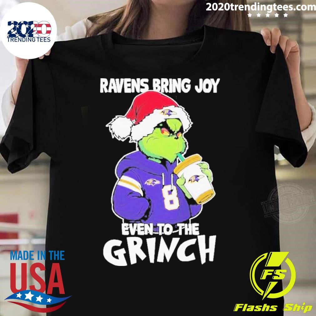 Top Baltimore Ravens Bring Joy Even To The Grinch Christmas 2024 T-shirt