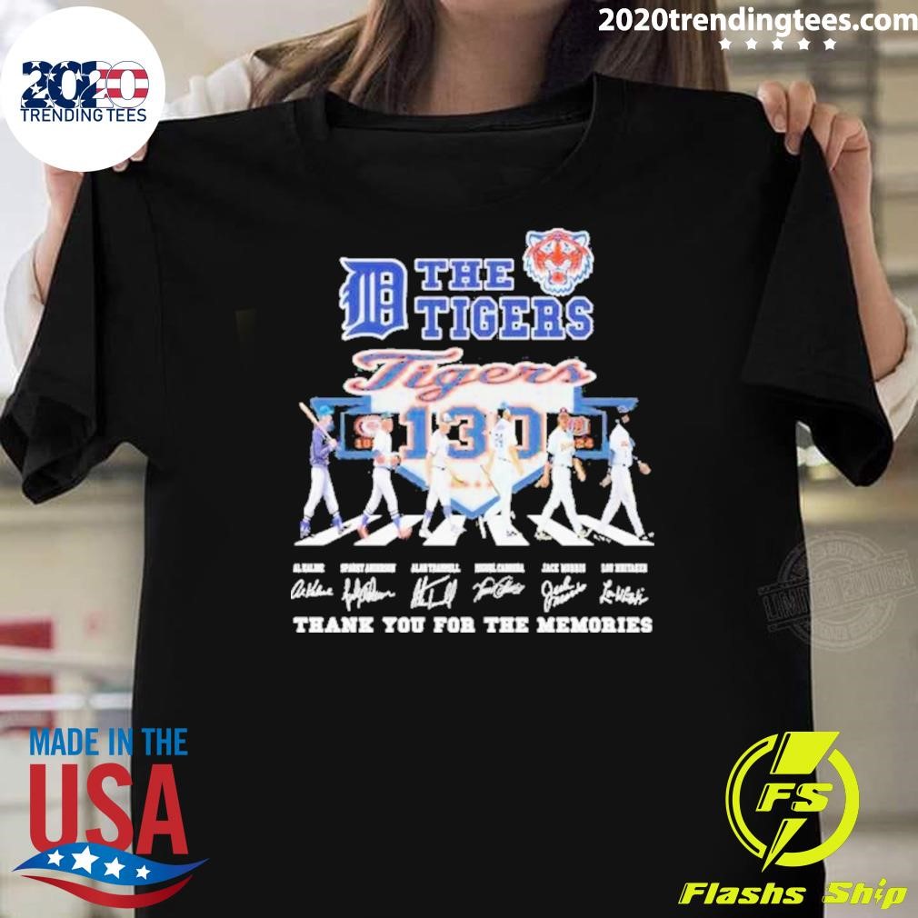 Top Detroit Tigers Thank You For The Memories Of The Tigers 130 Years Baseball Signatures 2024 T-shirt