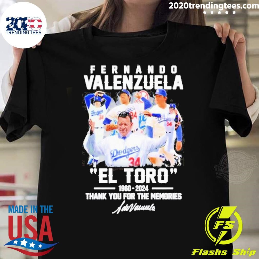 Top Fernando Valenzuela El Toro 1960-2024 Thank You For The Memories T-shirt