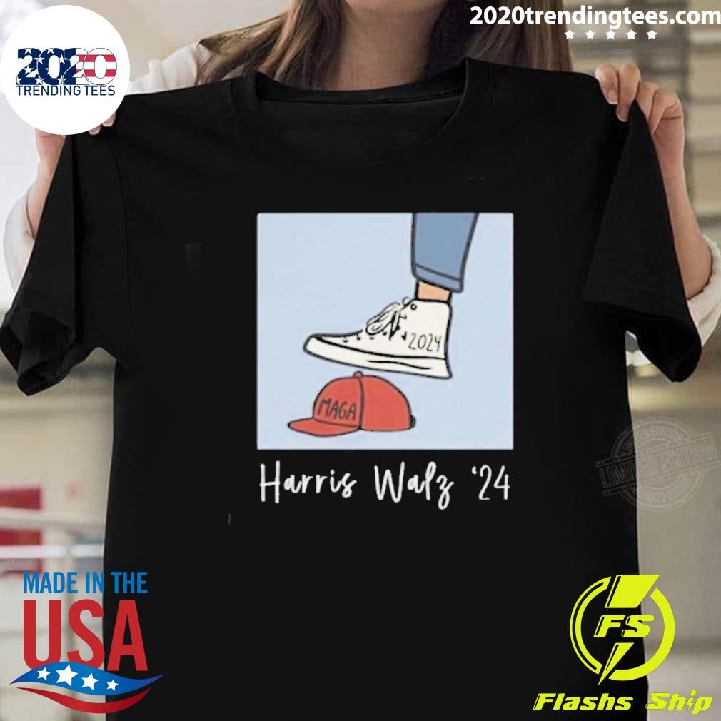 Top Kamala Harris Walz 2024 Foot Stomping Maga Hat T-shirt