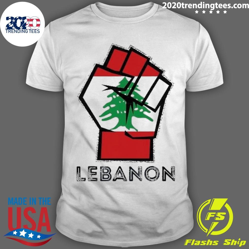 Top Lebanon Flag Lebanese Flag Fist Lebanese Patriotic Flag 2024 T-shirt