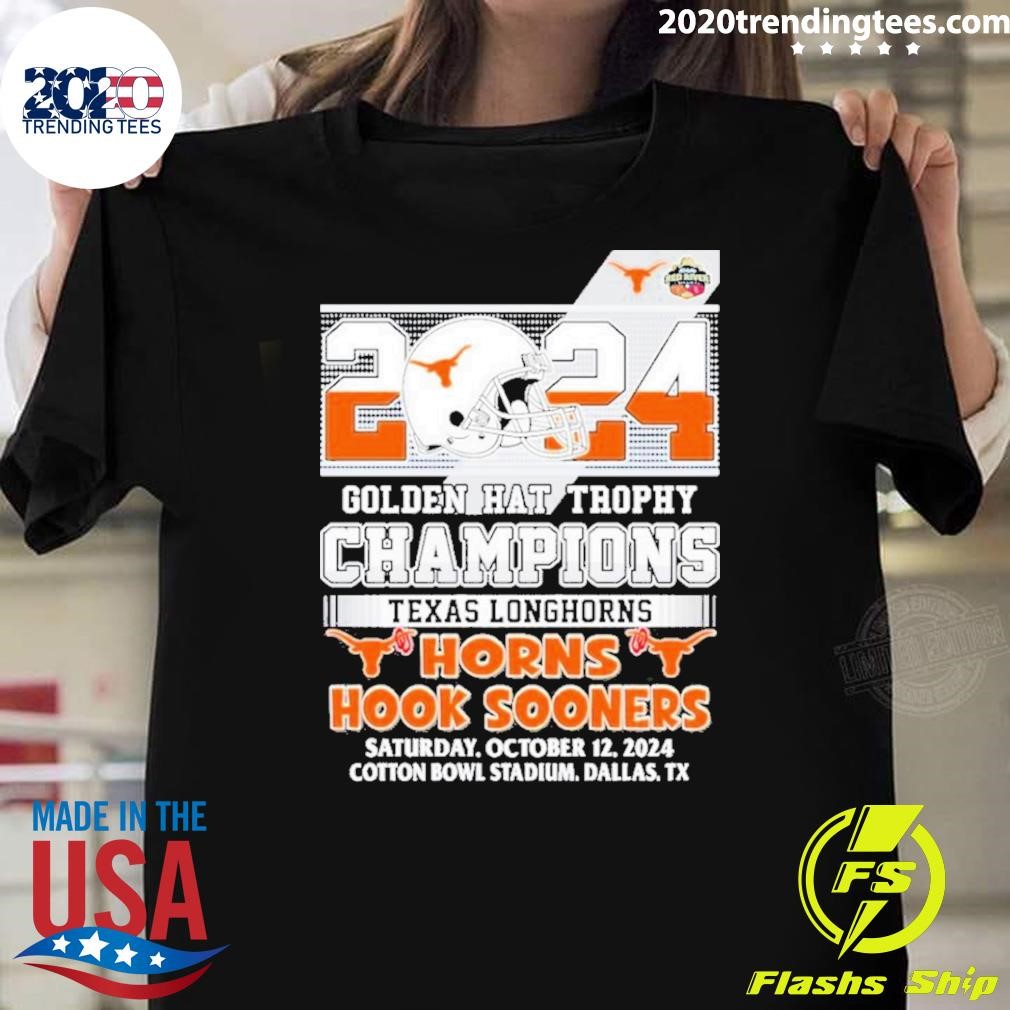 Top Longhorns Hook Sooners 2024 Golden Hat Trophy Champions T-shirt