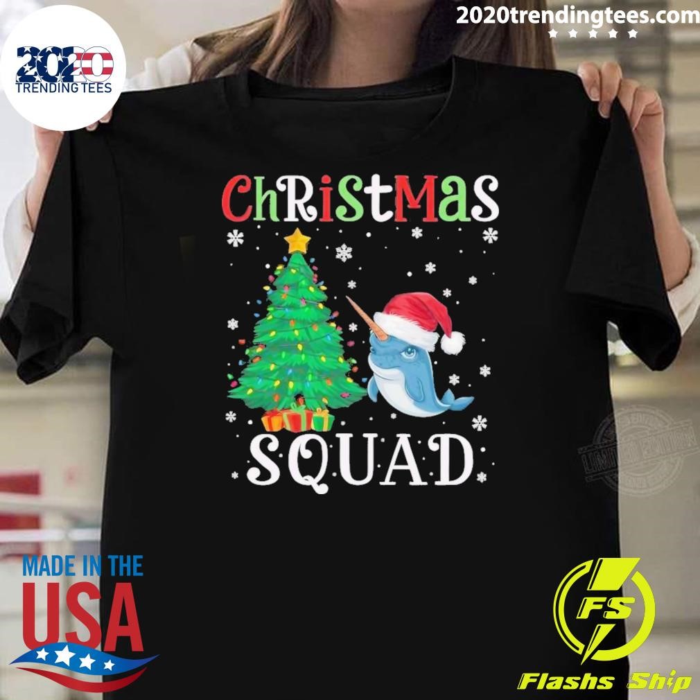 Top Narwhal Squad Boys Girls Kids Christmas Tree 2024 T-shirt