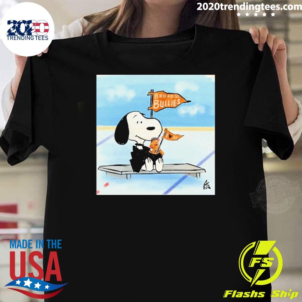 Top Snoopy Philadelphia Flyers Broad St. Bullies Flag 2024 T-shirt