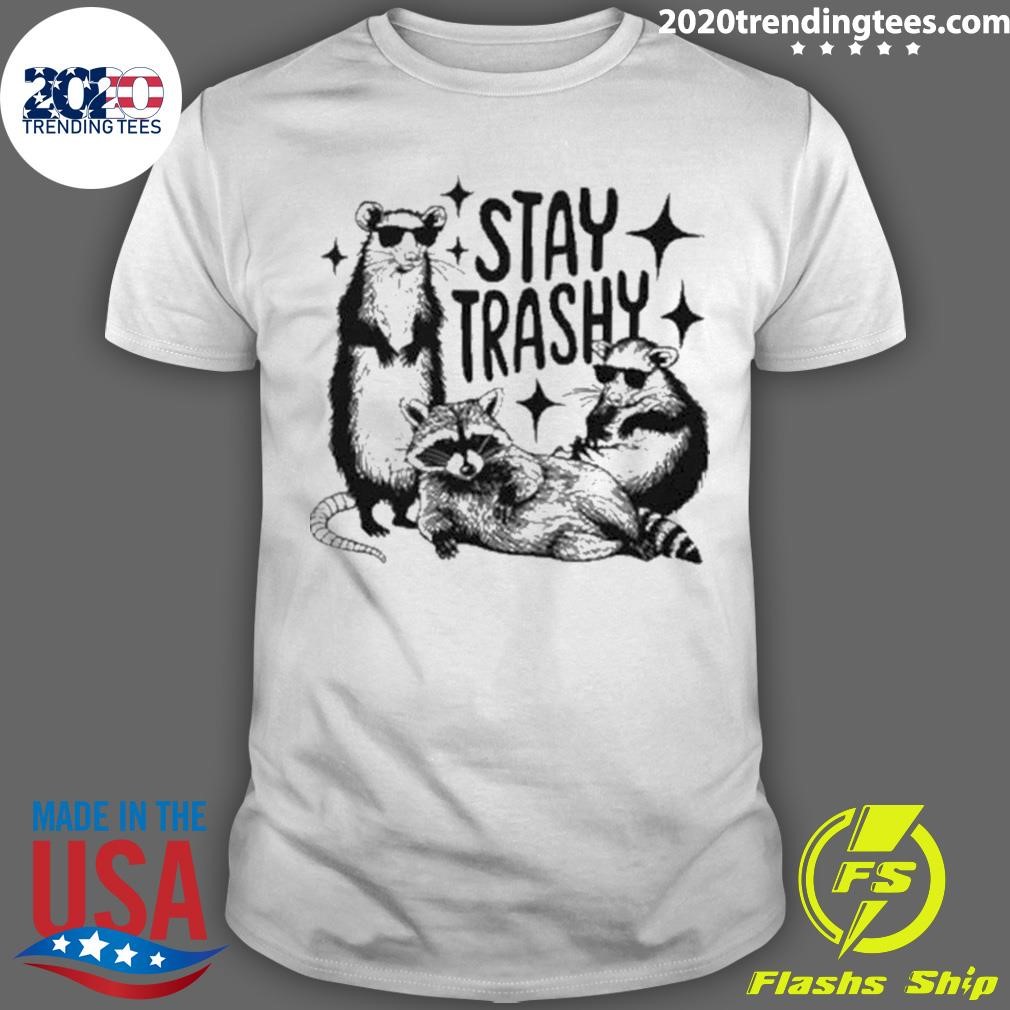 Top Stay Trashy Raccoon Opossum T-shirt