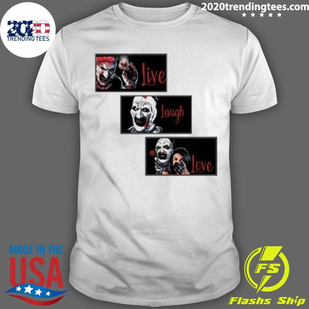 Top The Clown Live Laugh Love Halloween Illustration 2024 T-Shirt