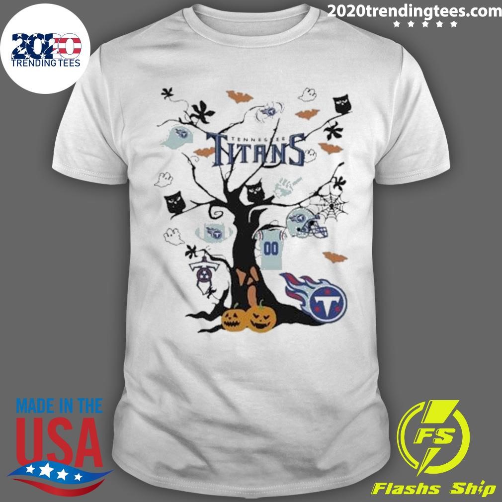 Top Titans Nfl Team Tree Halloween Tennessee 2024 T-shirt