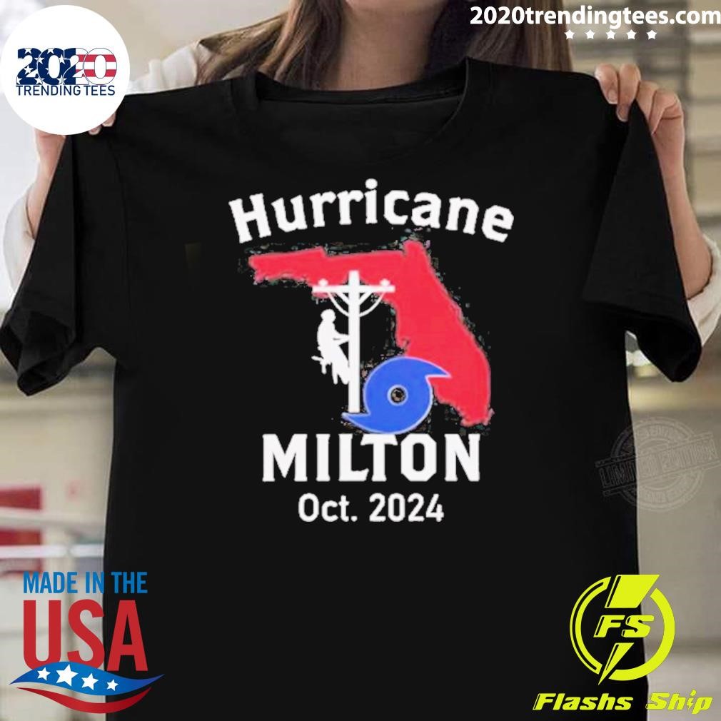 Top United State Florida Hurricane Milton Lineman Oct 2024 Graphic T-shirt