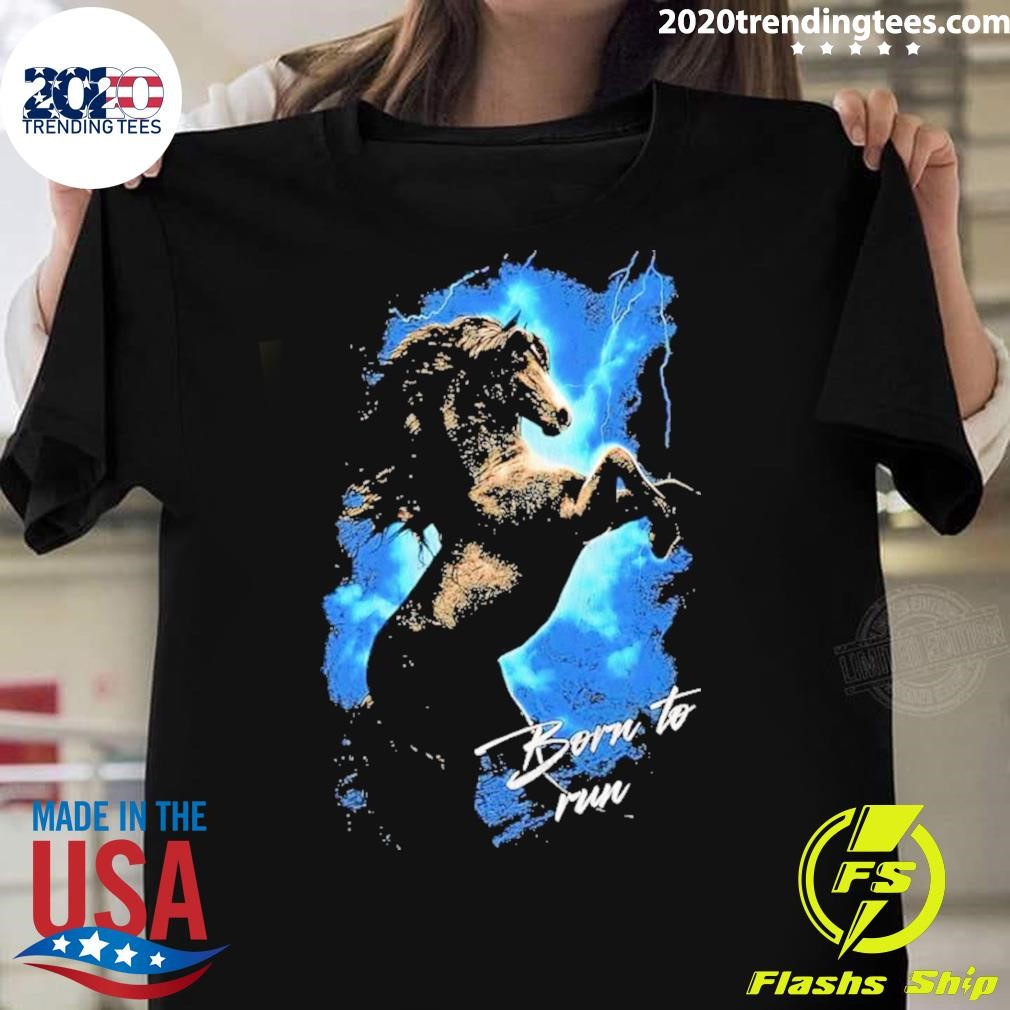 Awesome Born To Run Horses Lightnight Vintage T-shirt