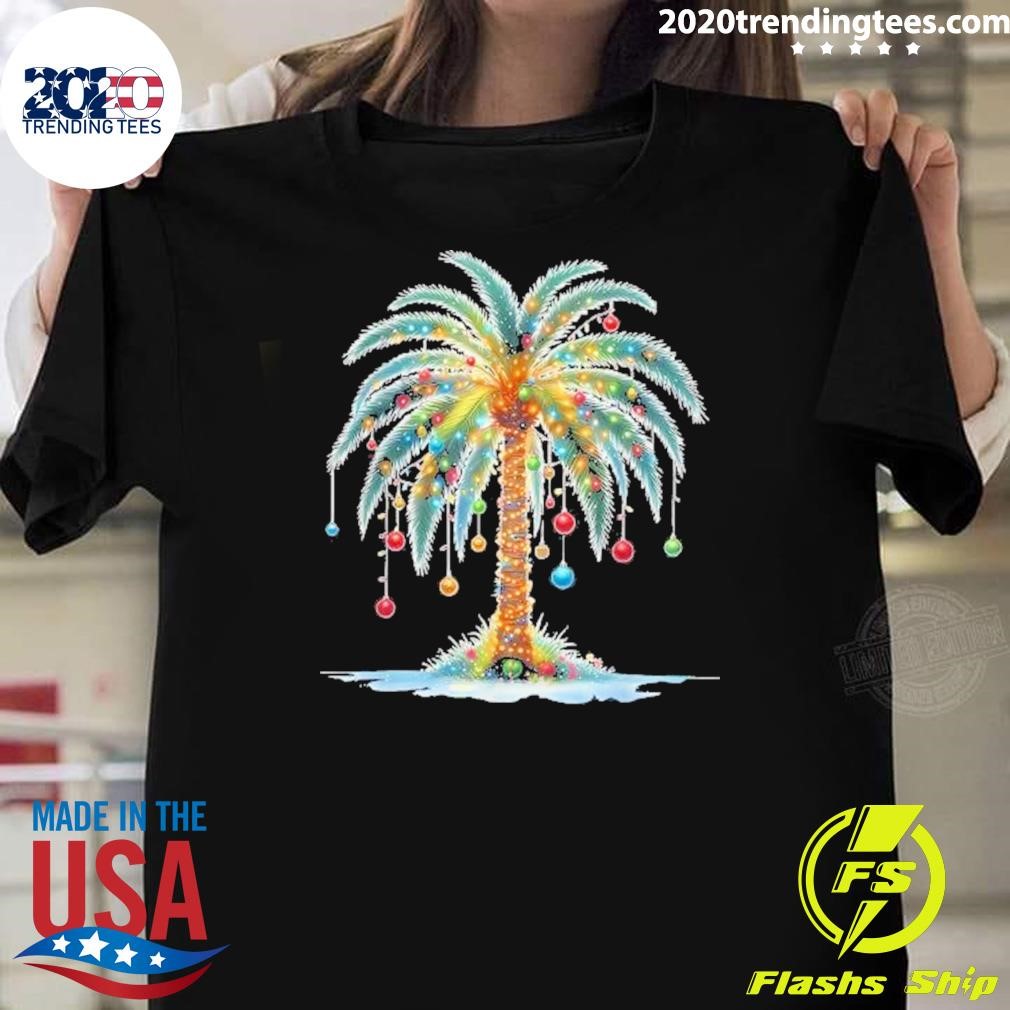 Awesome Christmas Palm Tree Print 2024 T-Shirt