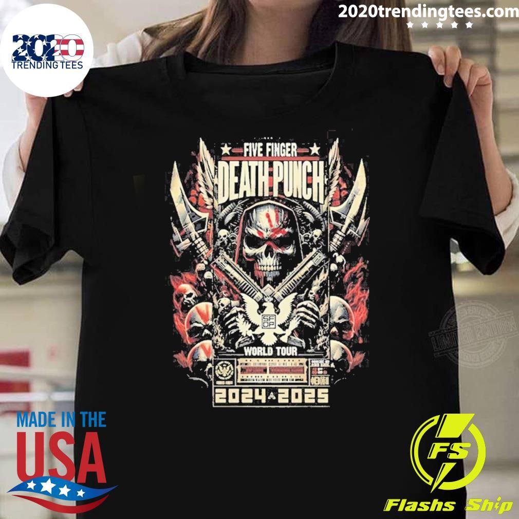 Awesome Five Finger Death Punch World Tour 2024-2025 Knucklehead Reaper T-shirt