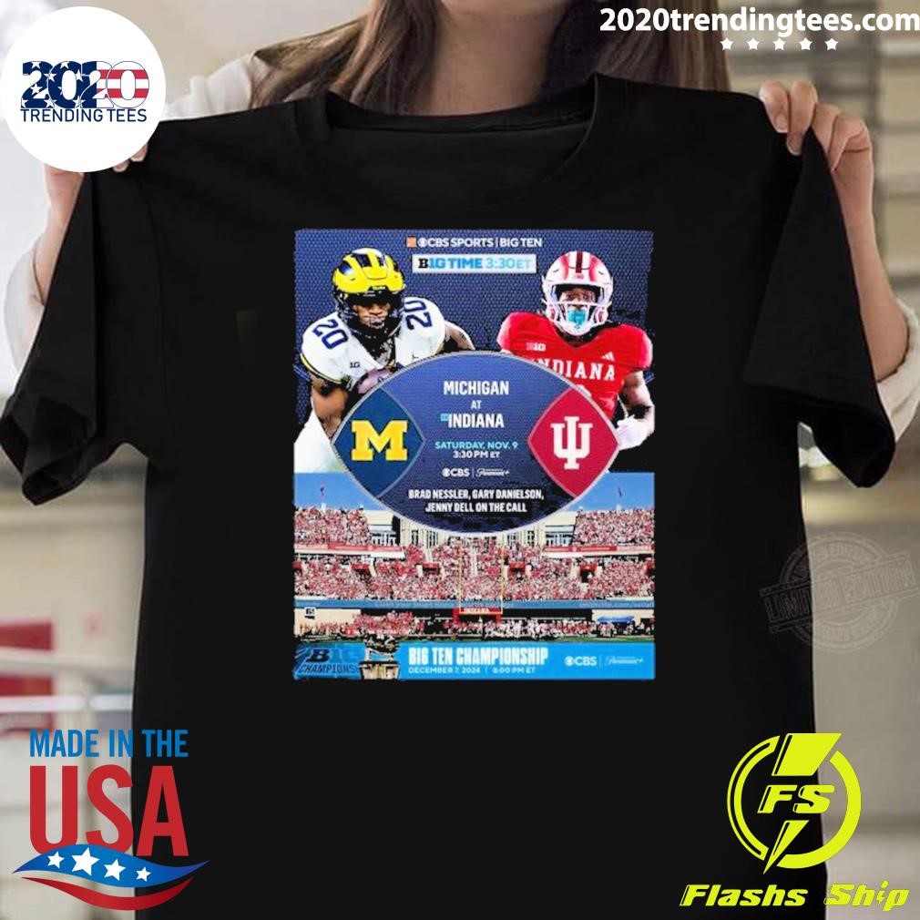 Awesome Indiana Hoosiers vs Michigan Wolverines Nov 9 2024 Memorial Stadium Matchup T-shirt