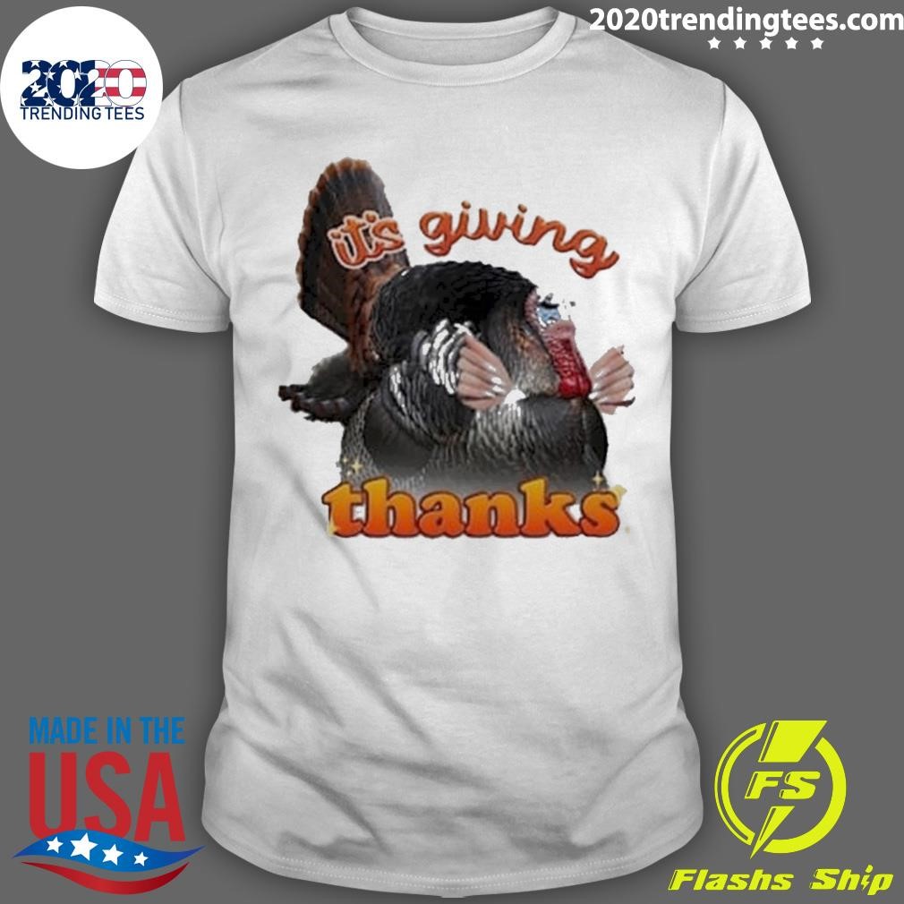 Awesome It’s giving Thanks yassified Thanksgiving Turkey T-shirt