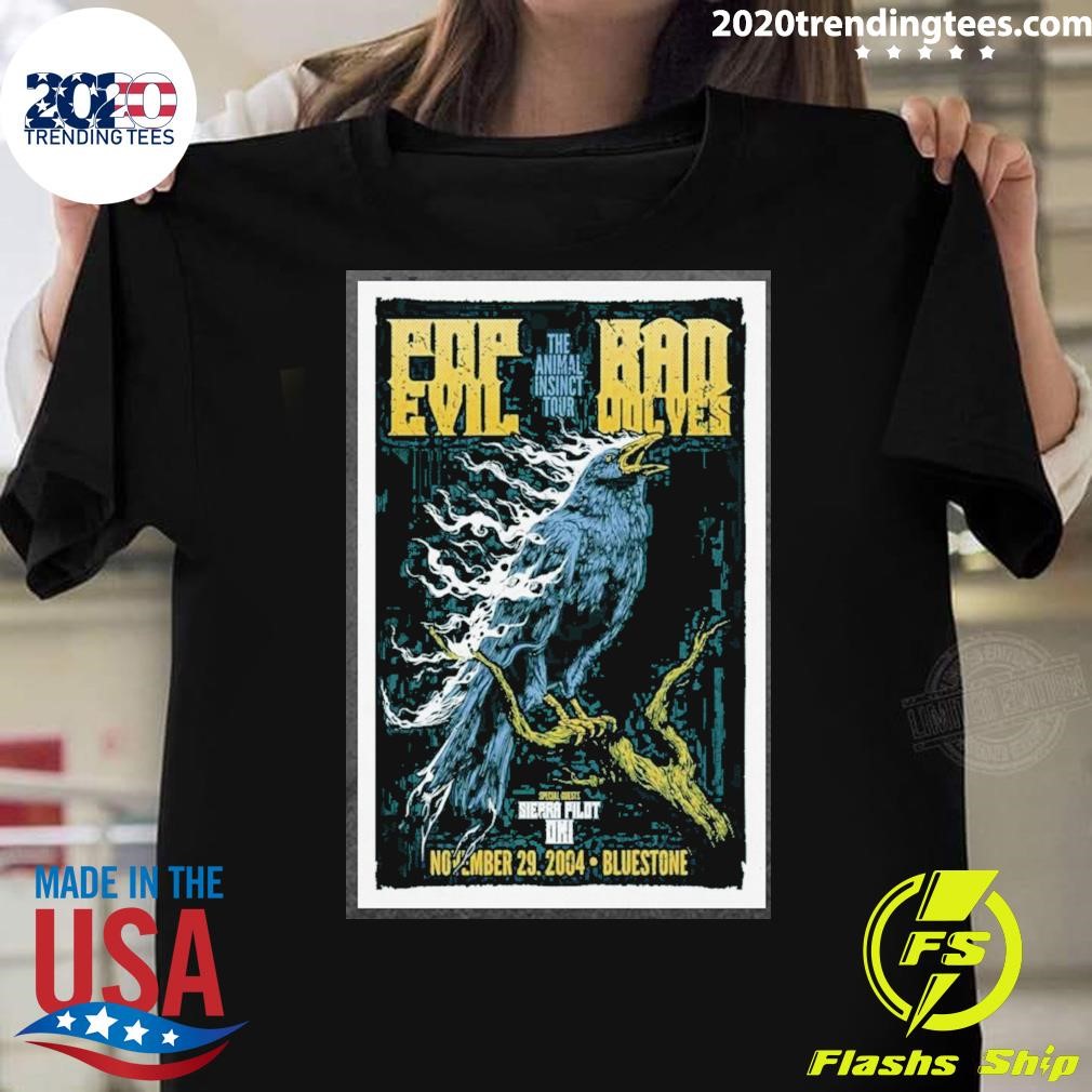 Awesome Pop Evil And Bad Wolves November 29 2024 The Bluestone In Columbus OH Poster T-T-Shirt