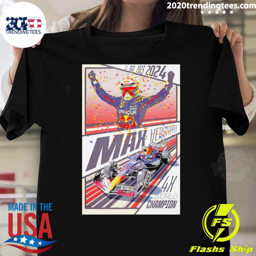 Awesome Red Bull Racing Max Verstappen 2024 F1 World Driver’s Champion T-shirt