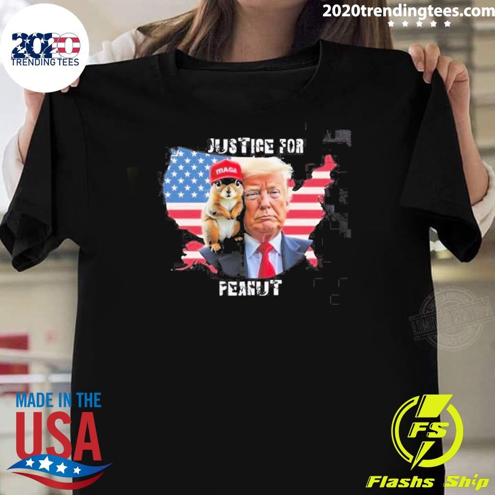 Awesome Trump Justice For Peanut 2024 Peanut The Squirrel Animal Lovers T-shirt