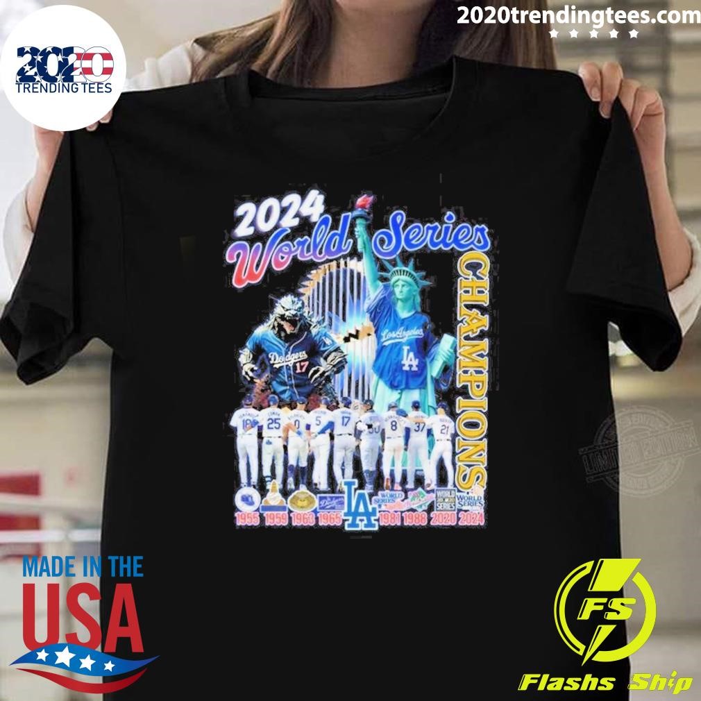 Best 2024 World Series Champions Los Angeles Dodgers x Godzilla T-shirt