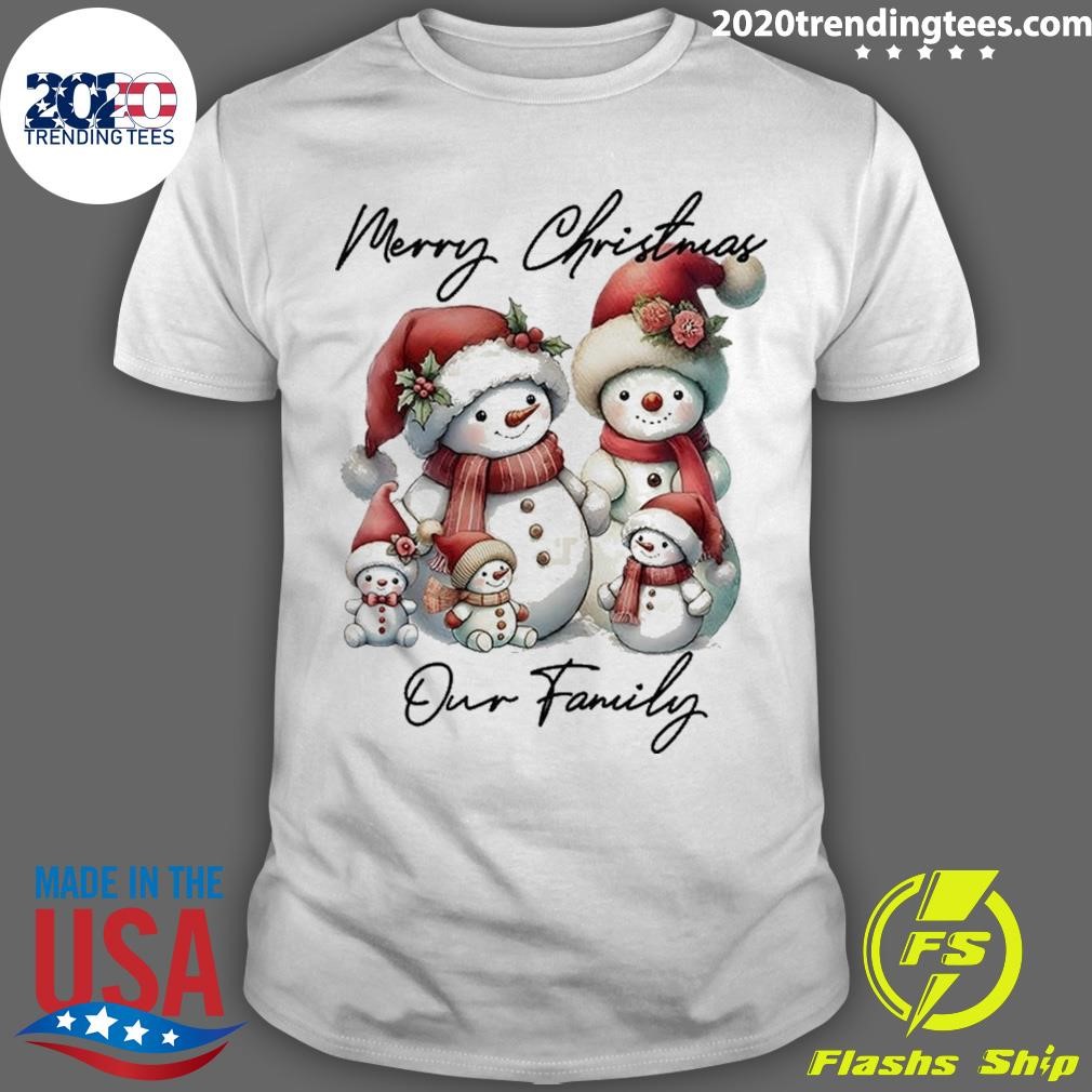 Best Merry Christmas Our Family Snowman Family Sublimation T-shirt