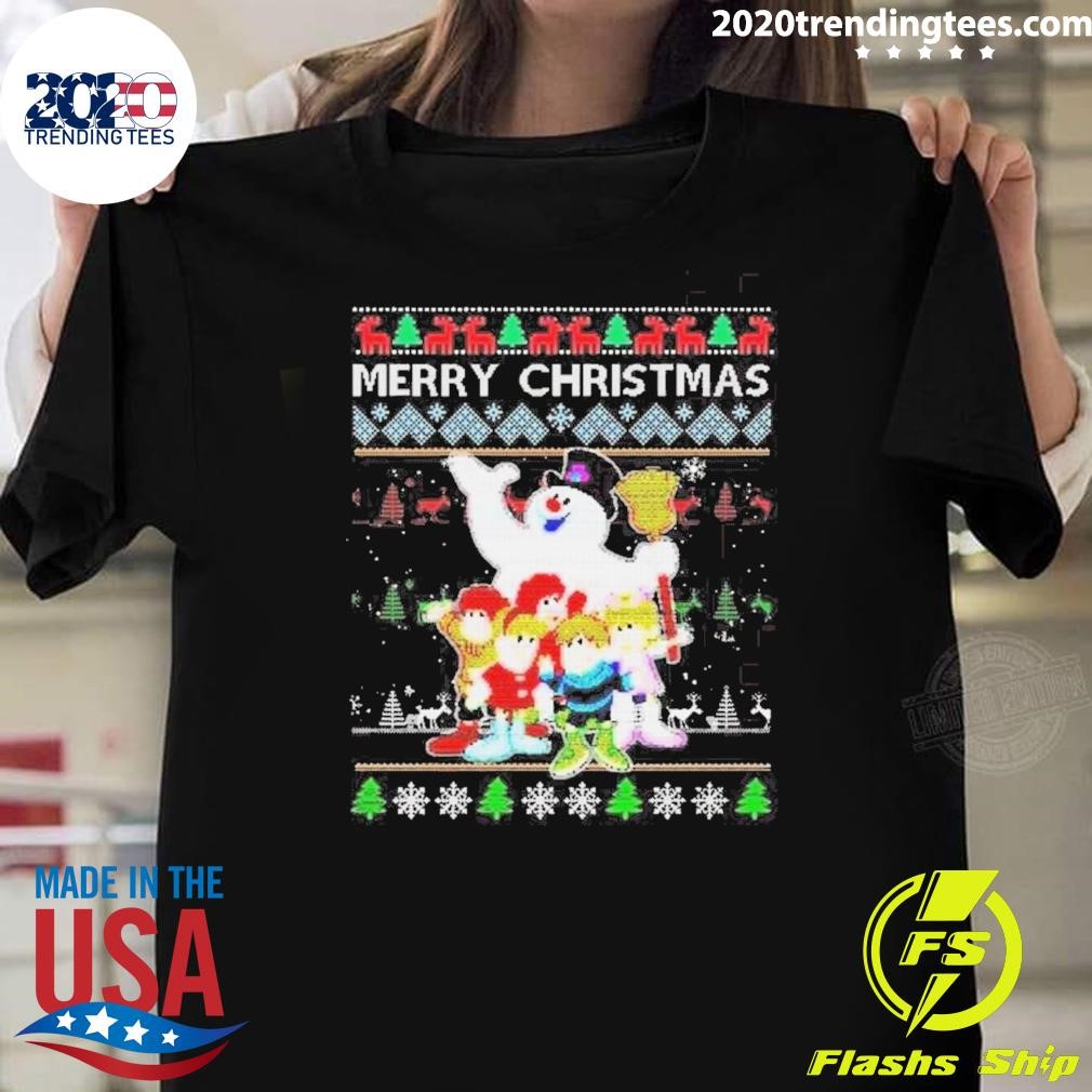 Best Merry Christmas Ugly Movie Cartoon Frosty The Snowman 2024 T-shirt