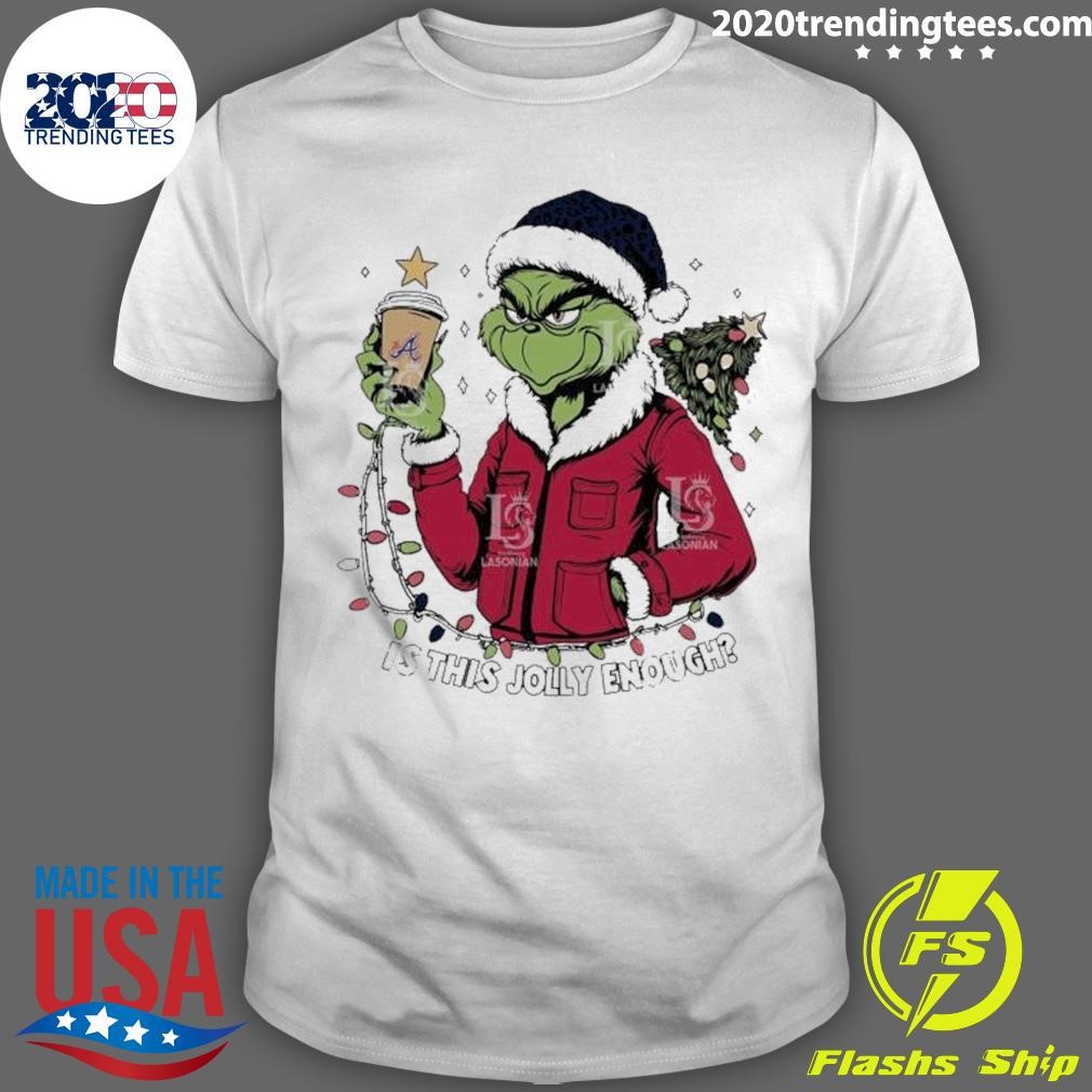 Best Santa Grinch Atlanta Braves Is This jolly Enough Merry Christmas 2024 T-shirt