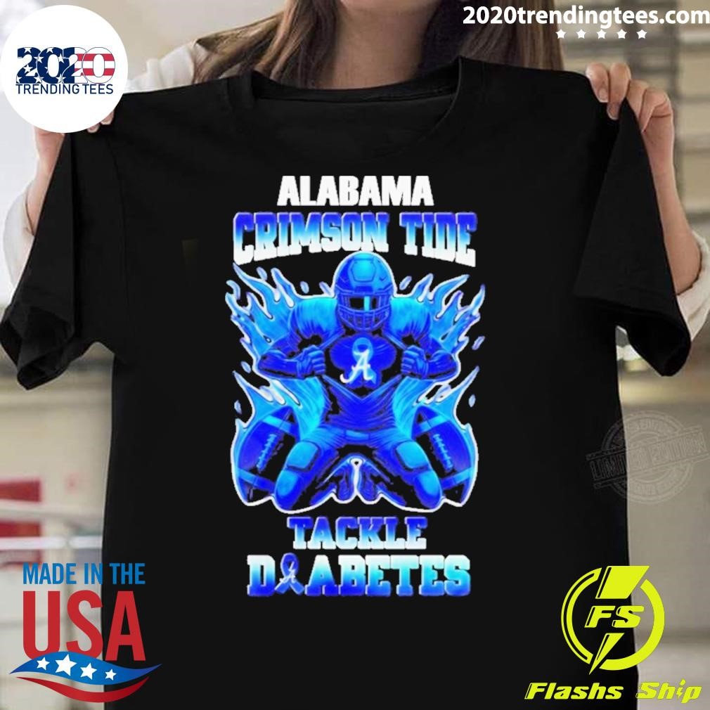 Funny Alabama Crimson Tide Tackle Diabetes Awareness Month November T-Shirt