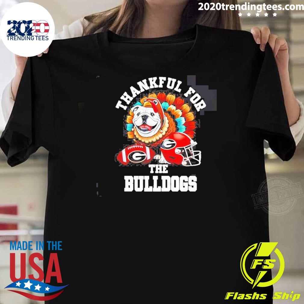 Funny Georgia Bulldogs Thankful For The Bulldogs Thanksgiving T-shirt