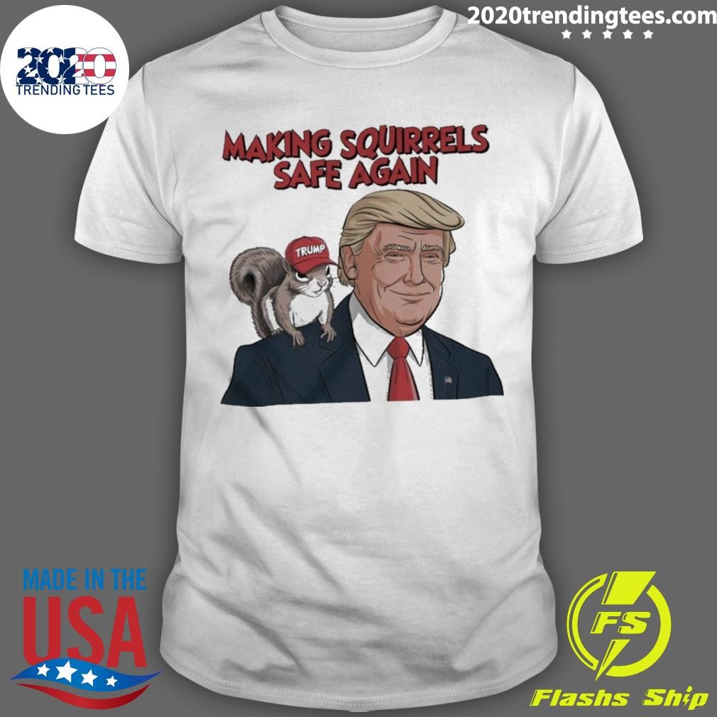 Funny Peanut The Squirrel Make Squirrels Safe Again Trump 2024 T-shirt