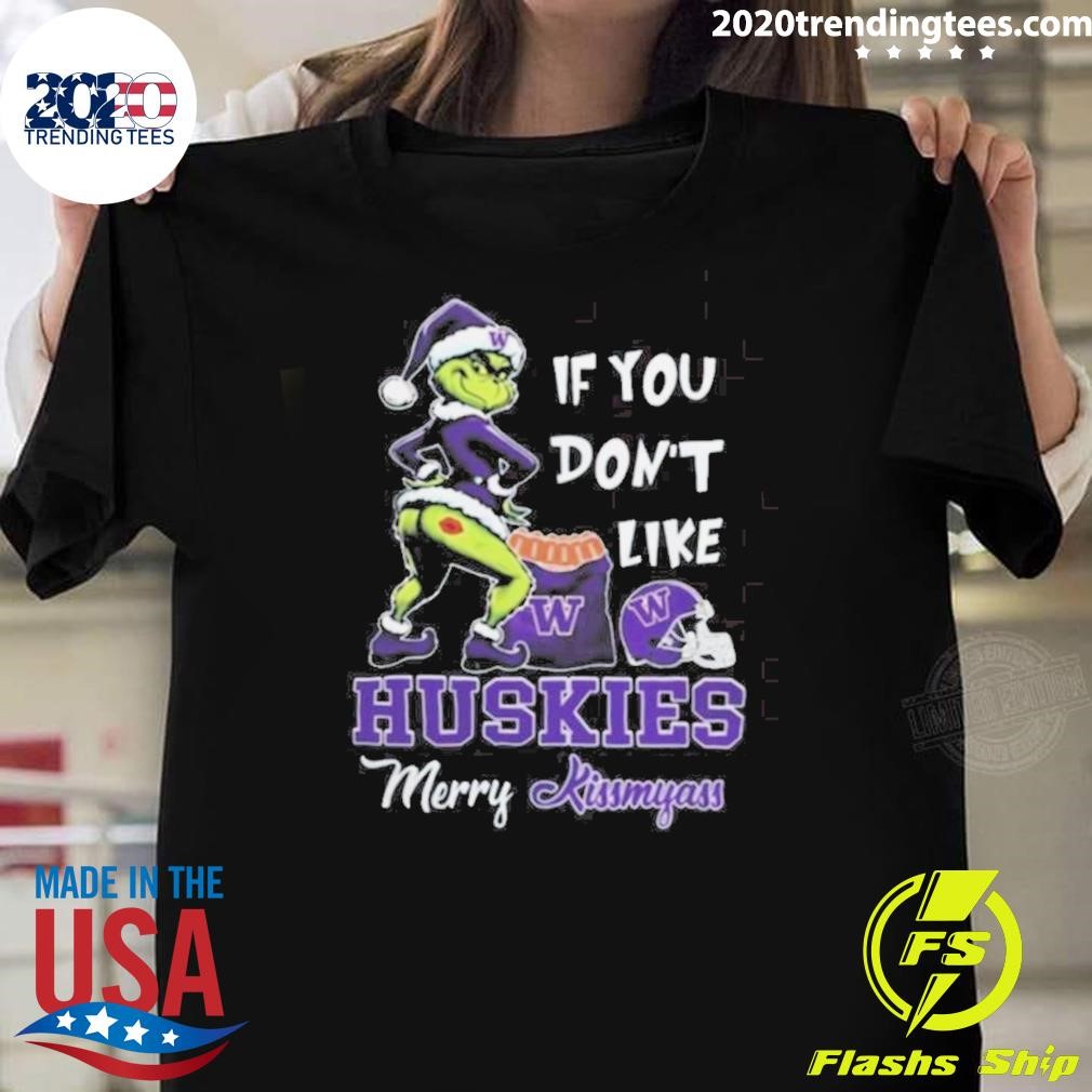 Funny Santa If You Don’t Like Washington Huskies Merry Kissmyass 2024 T-Shirt